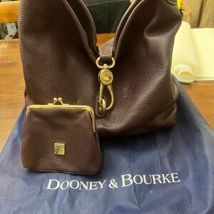 Dooney & Bourke Rich Brown Hobo Bag with Coin Purse